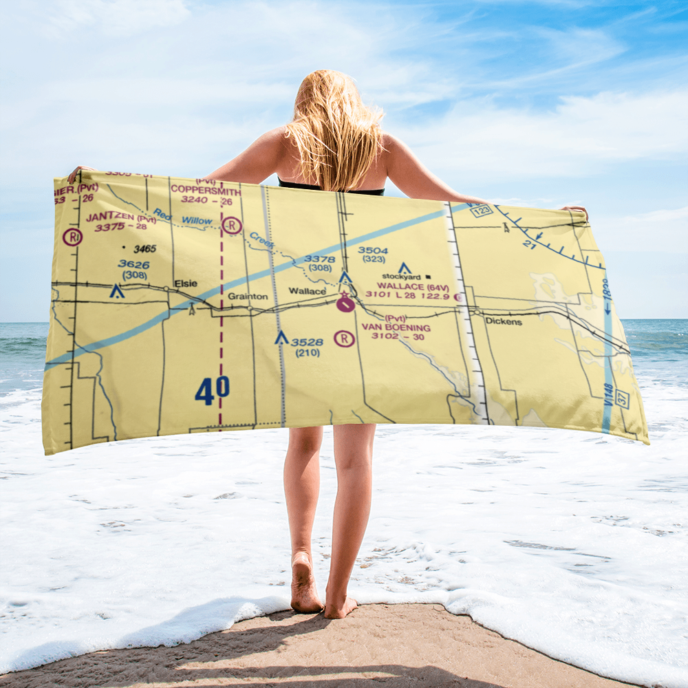 Wallace Municipal Airport (64V) VFR Sectional Towel 