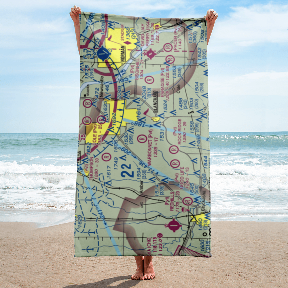 Warbonnet Airport (8OK1) VFR Sectional Towel 