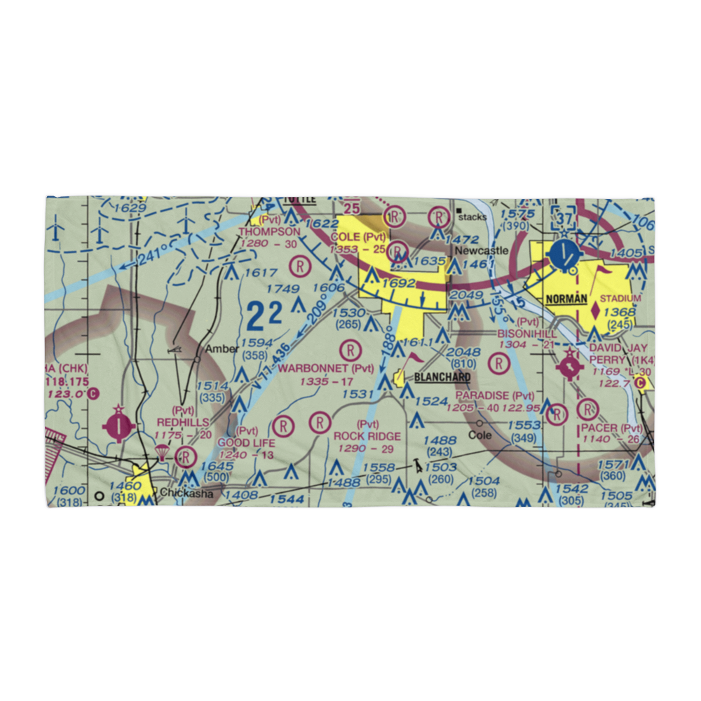 Warbonnet Airport (8OK1) VFR Sectional Towel 