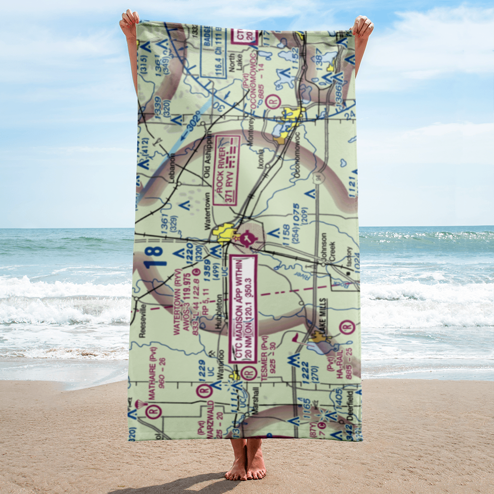 Watertown Municipal Airport (RYV) VFR Sectional Towel 