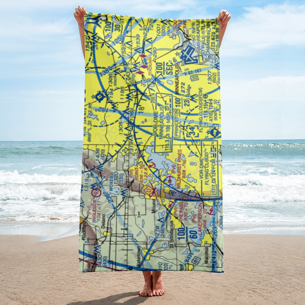 Wayzata Bay Landing Seaplane Base (MN37) VFR Sectional Towel 