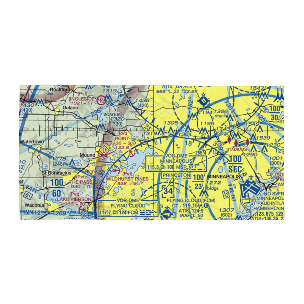 Wayzata Bay Landing Seaplane Base (MN37) VFR Sectional Towel 