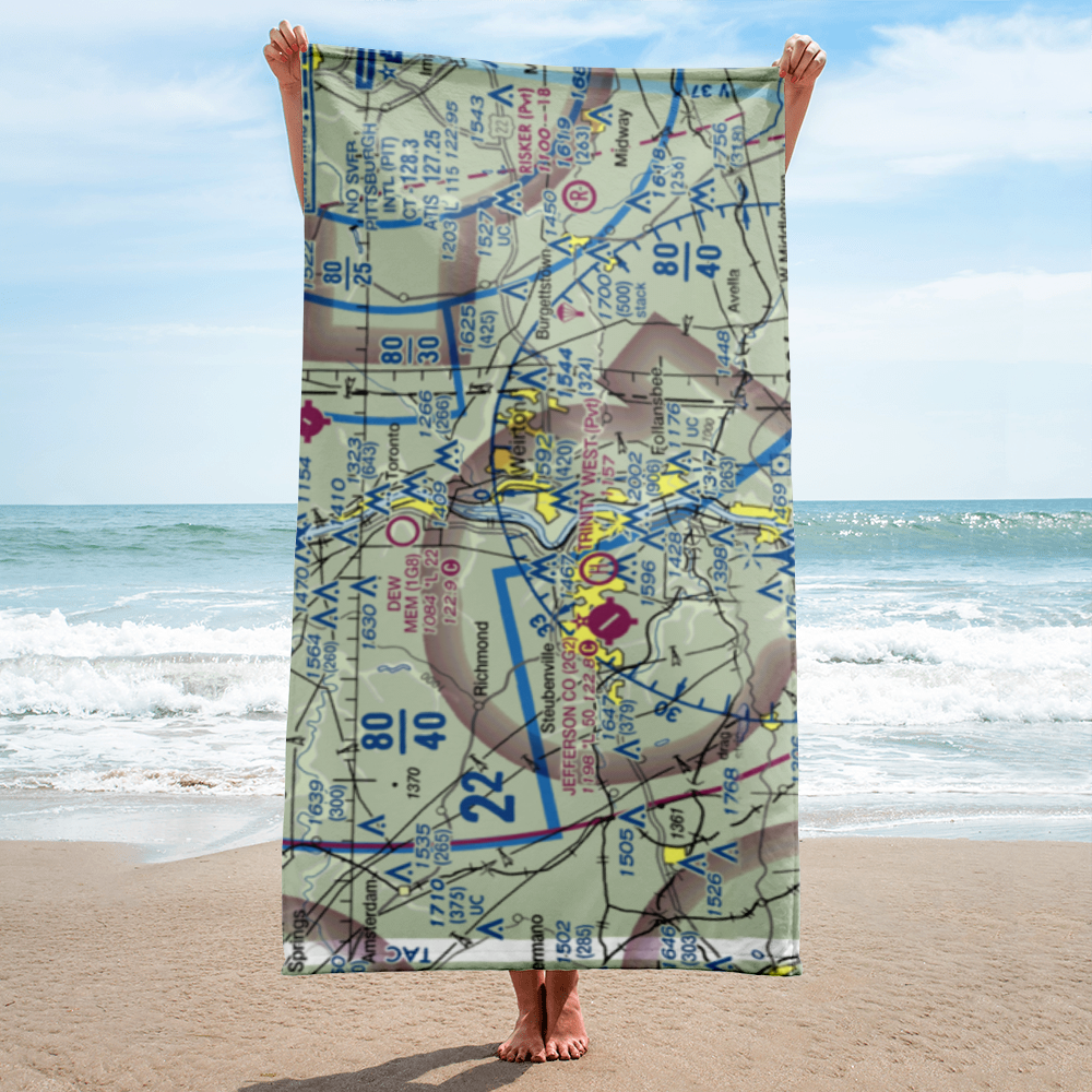 Weirton - Steubenville Seaplane Base (WV42) VFR Sectional Towel 