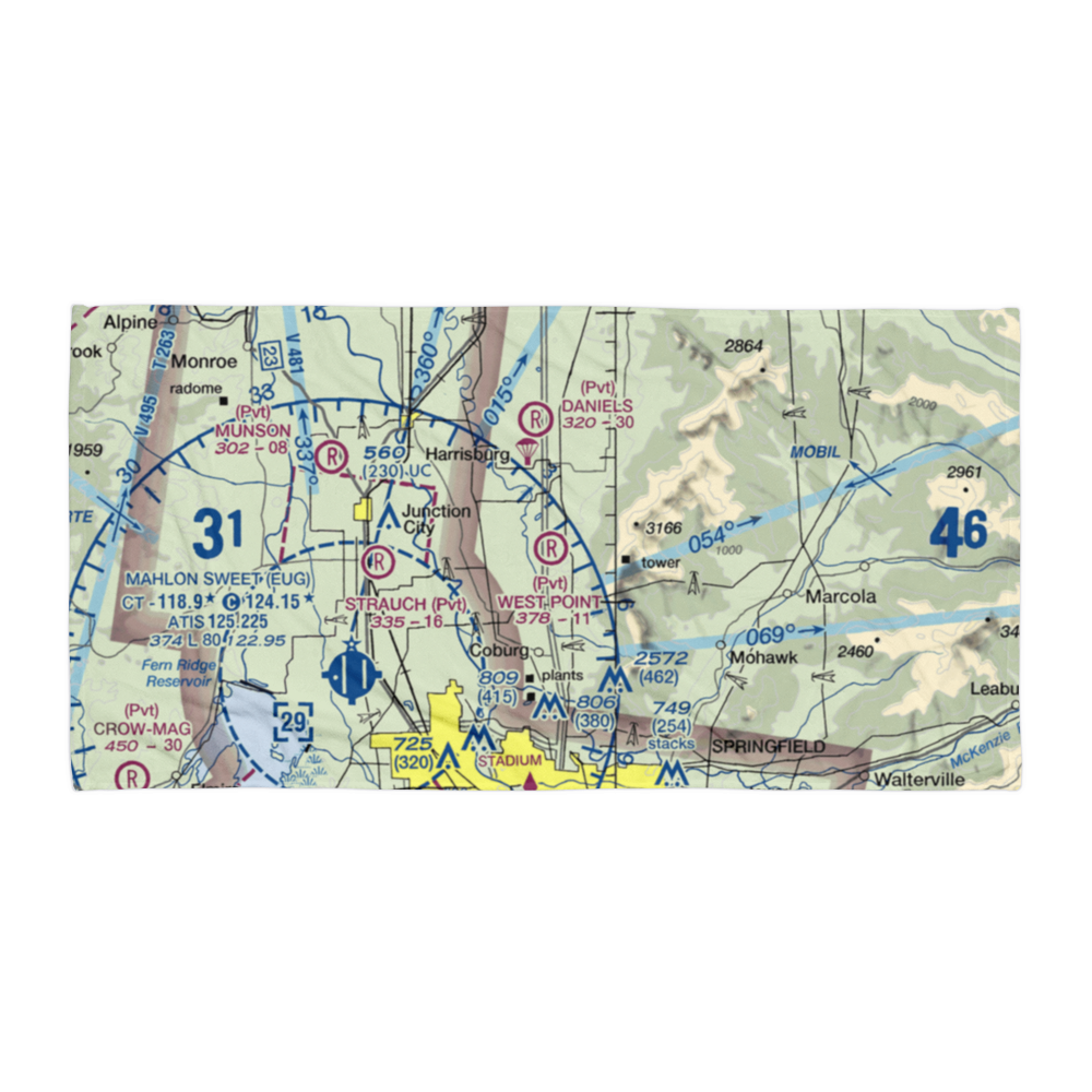 West Point Airport (OR45) VFR Sectional Towel 