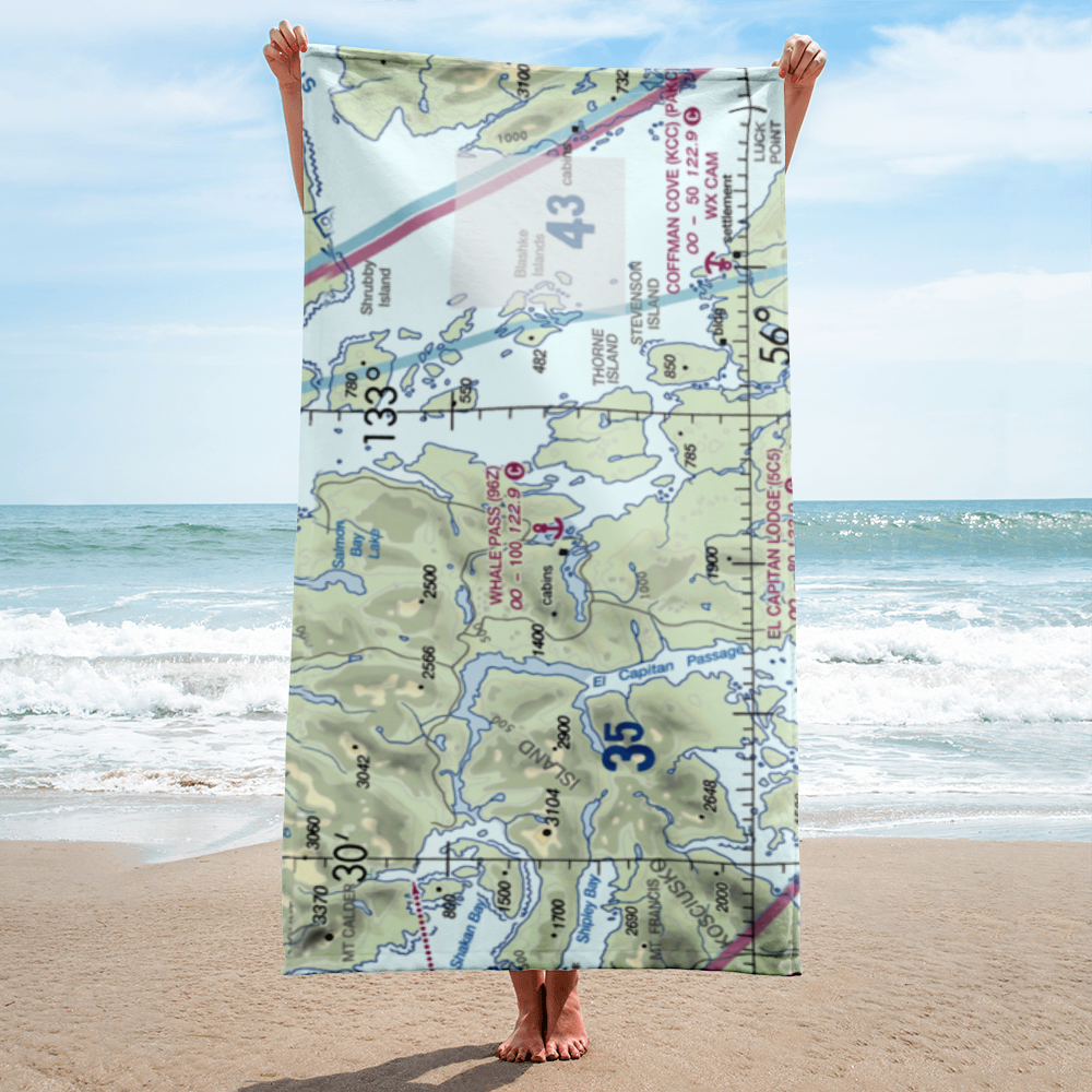 Whale Pass Seaplane Float Harbor Facility (96Z) VFR Sectional Towel 