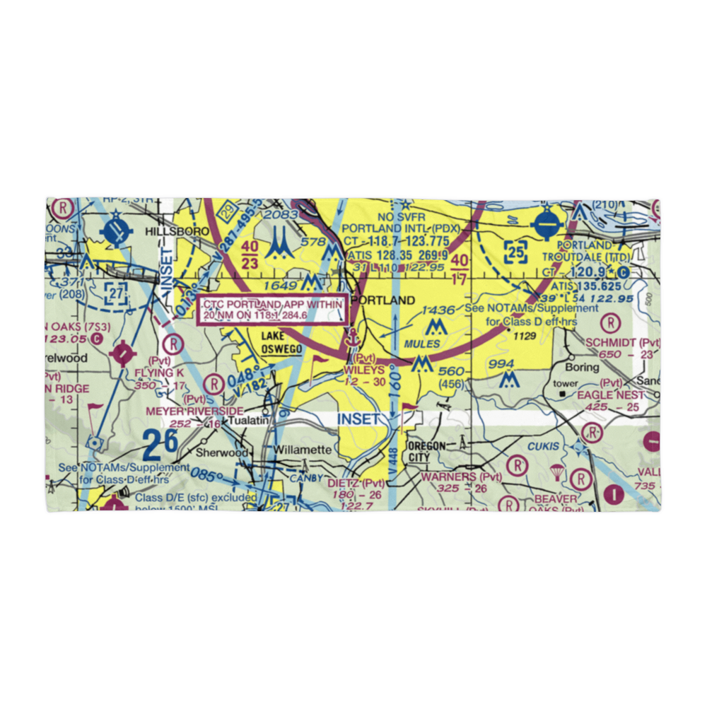 Wiley's Seaplane Base (2OG3) VFR Sectional Towel 