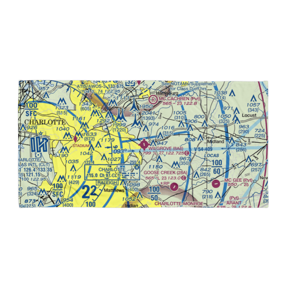 Wilgrove Air Park (8A6) VFR Sectional Towel 