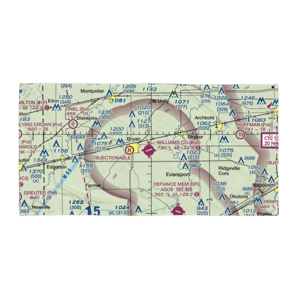 Williams County Airport (0G6) VFR Sectional Towel 