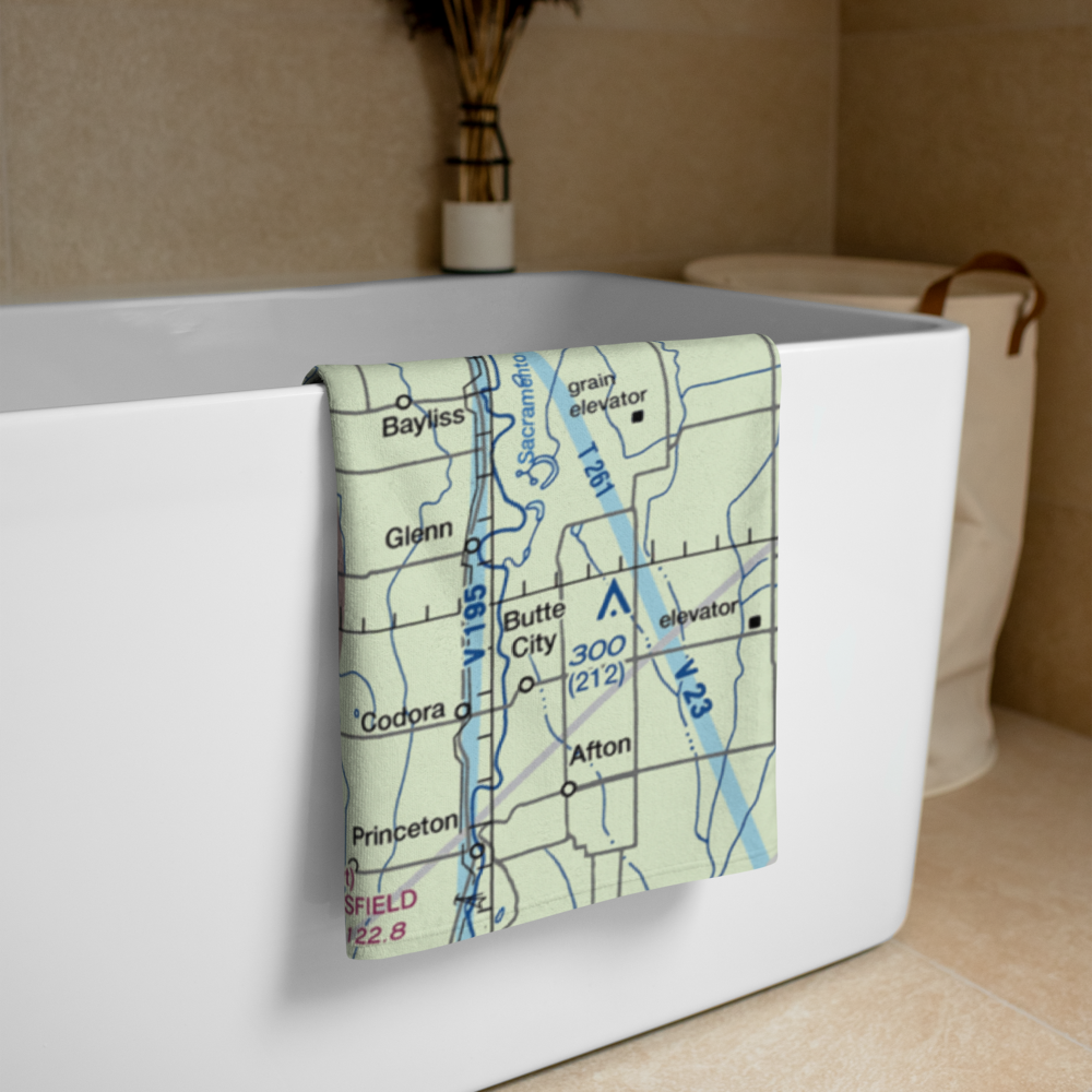 Willows Glenn County Airport (WLW) VFR Sectional Towel 