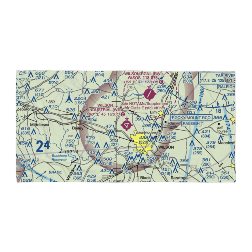Wilson Industrial Air Center Airport (W03) VFR Sectional Towel 