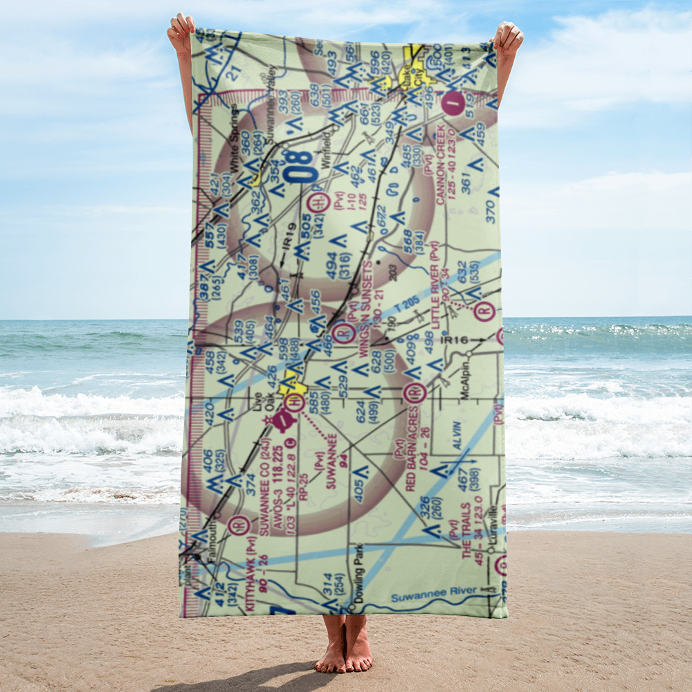Wings N Sunsets LLC Airport (FL07) VFR Sectional Towel 