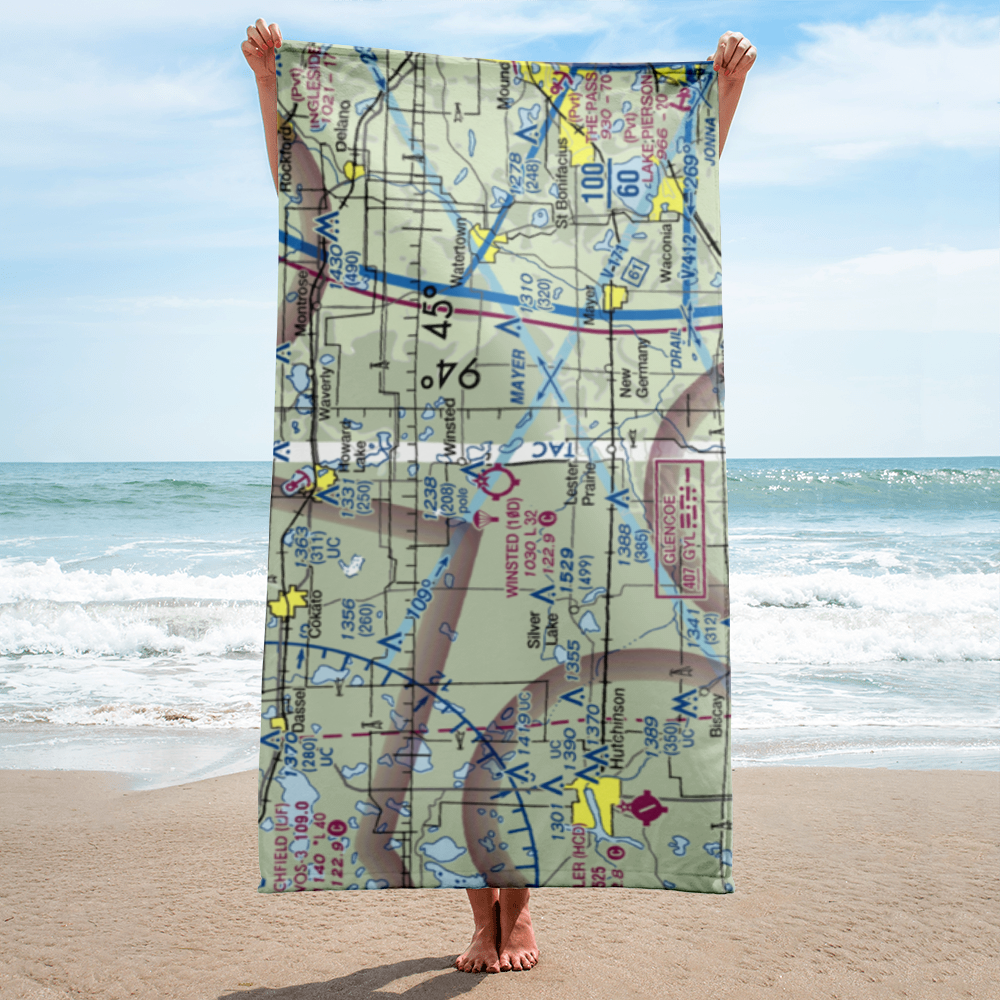 Winsted Municipal Airport (10D) VFR Sectional Towel 