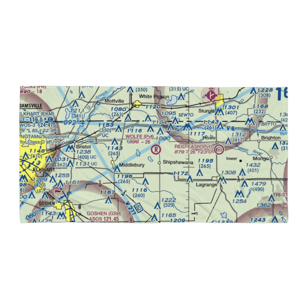 Wolfe Field (IN65) VFR Sectional Towel 