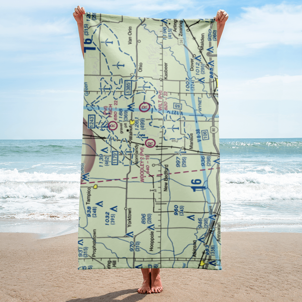 Woodley 2 Airport (5IL8) VFR Sectional Towel 