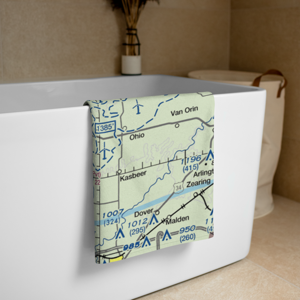 Woodley 2 Airport (5IL8) VFR Sectional Towel 