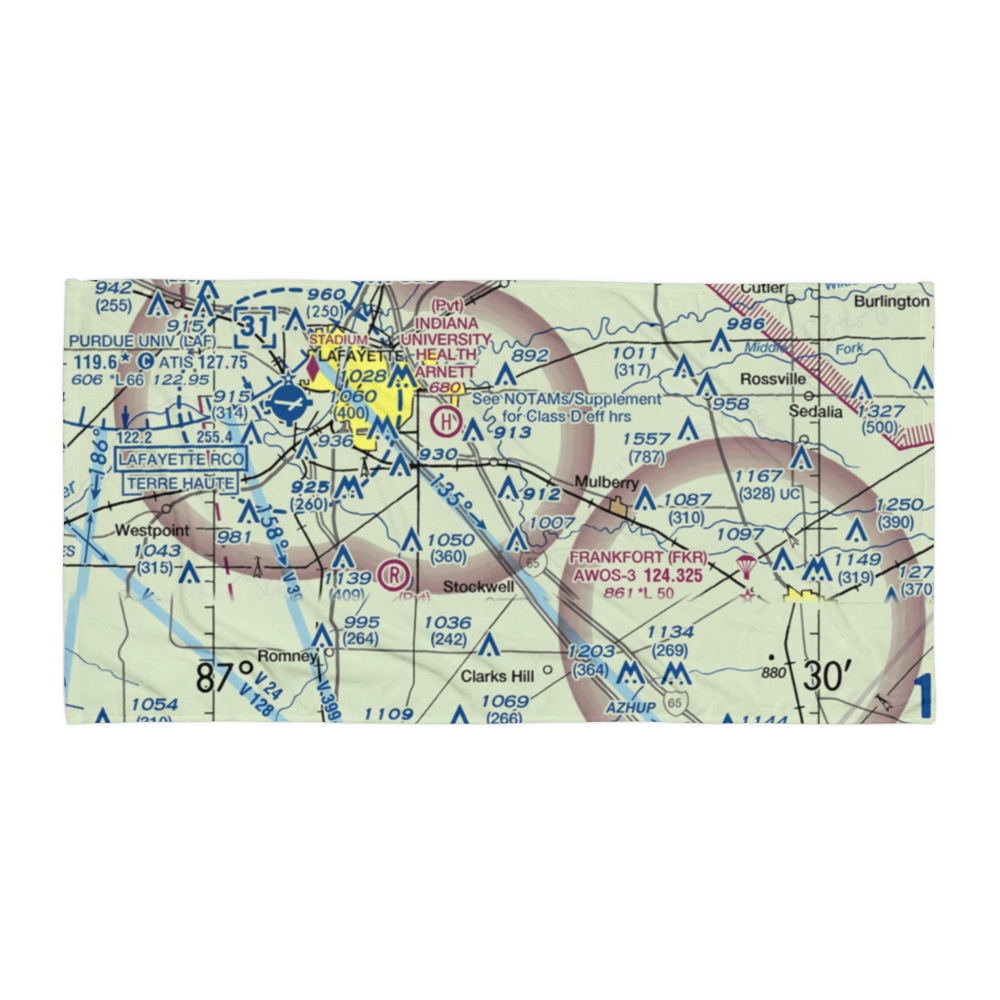 Wyandotte Airport (6IN3) VFR Sectional Towel 