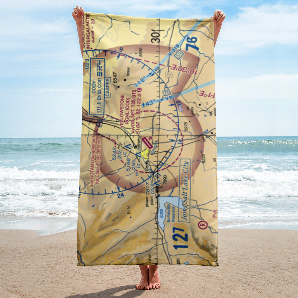Yellowstone Regional Airport (COD) VFR Sectional Towel 