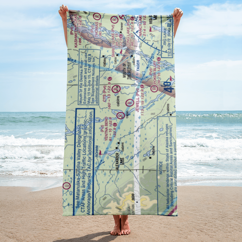 Yentna Bend Strip (0AK2) VFR Sectional Towel 