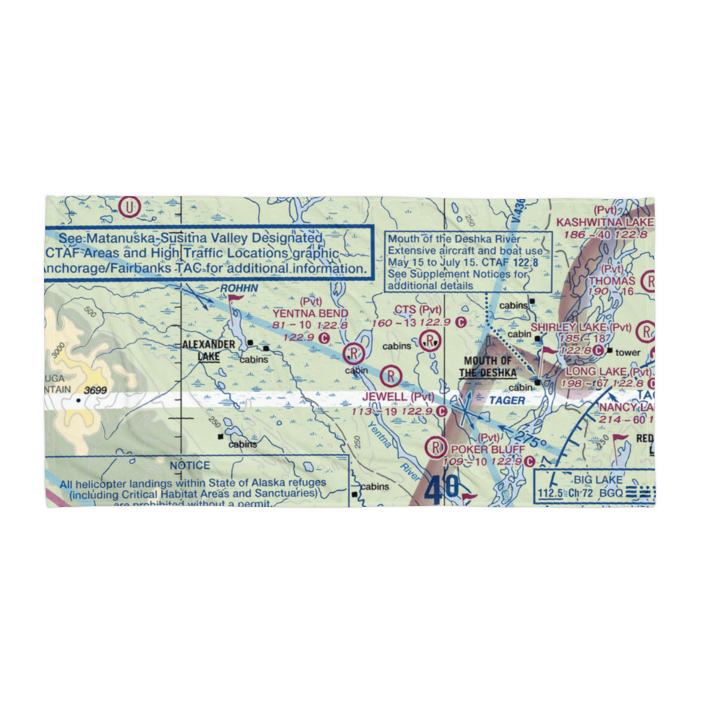 Yentna Bend Strip (0AK2) VFR Sectional Towel 