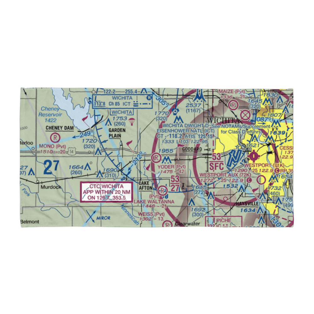 Yoder Airpark (SN61) VFR Sectional Towel 