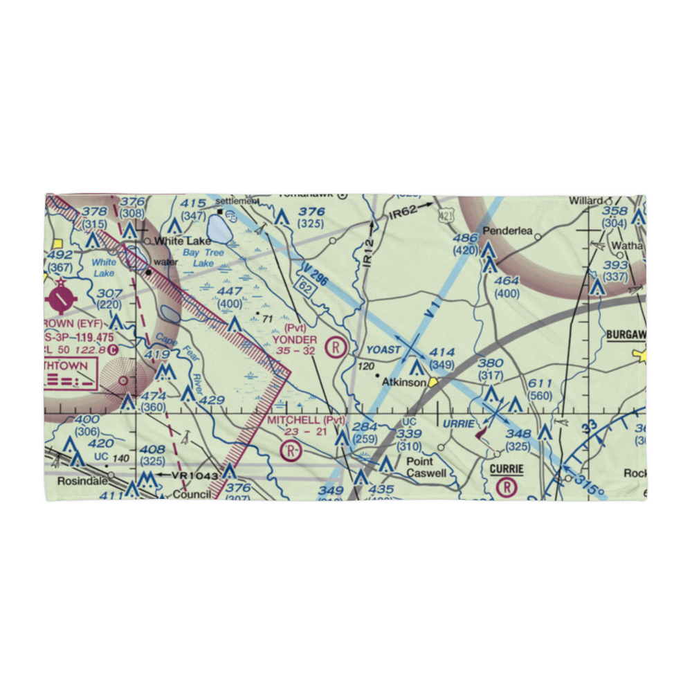 Yonder Airport (NC65) VFR Sectional Towel 
