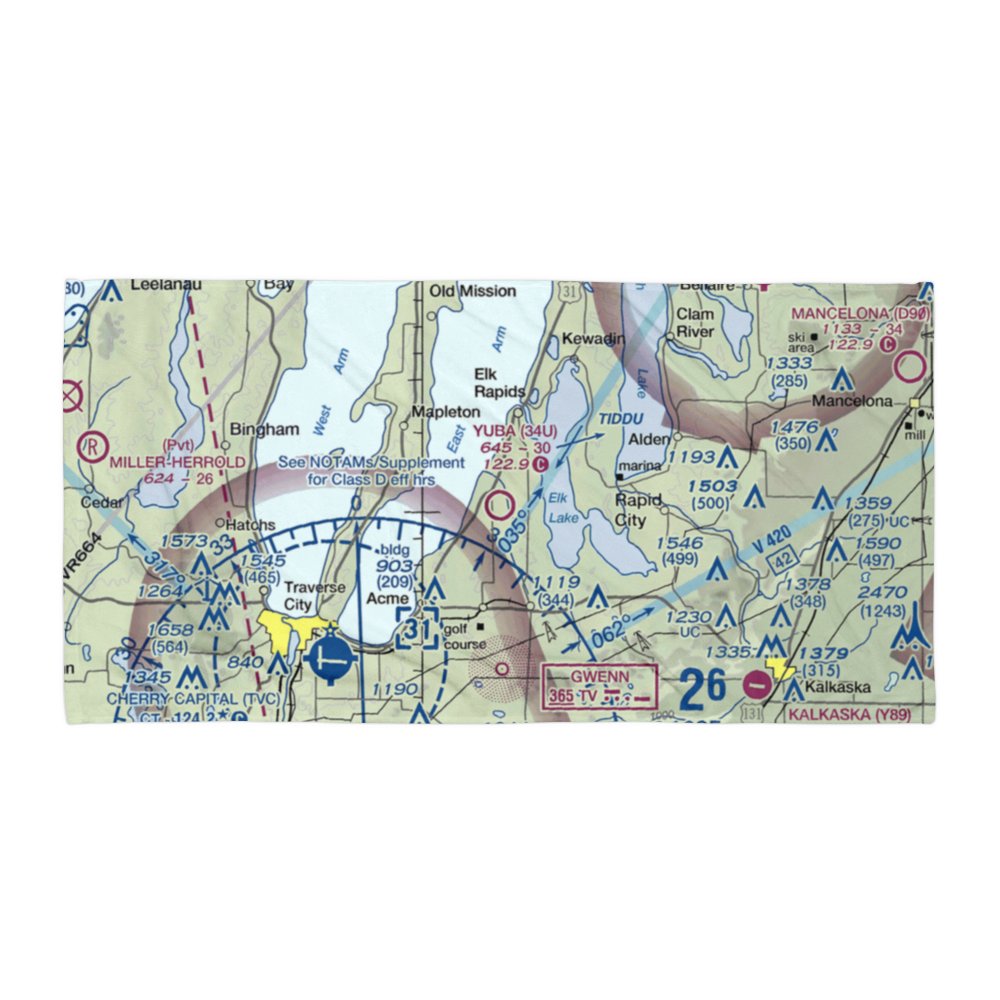Yuba Airport (34U) VFR Sectional Towel 