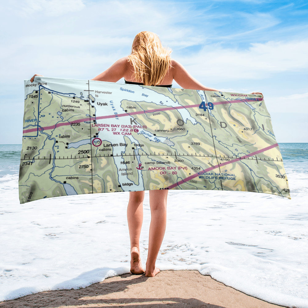 Zachar Bay Seaplane Base (KZB) VFR Sectional Towel 