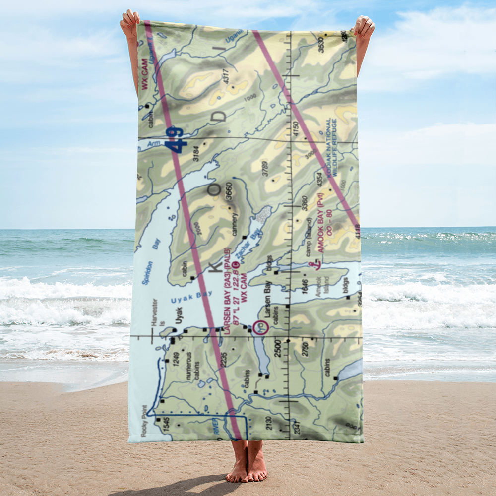 Zachar Bay Seaplane Base (KZB) VFR Sectional Towel 