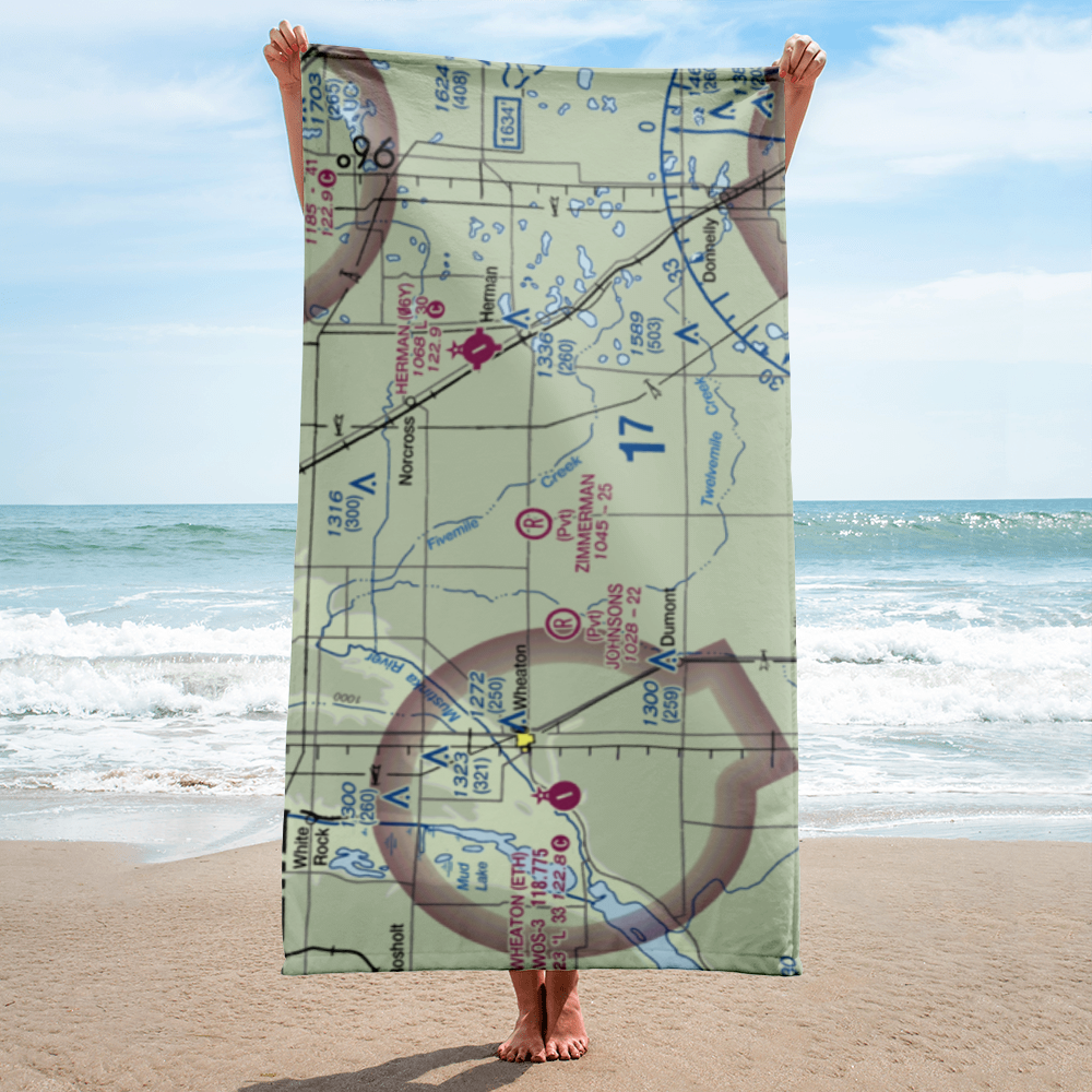Zimmerman Airport (50MN) VFR Sectional Towel 