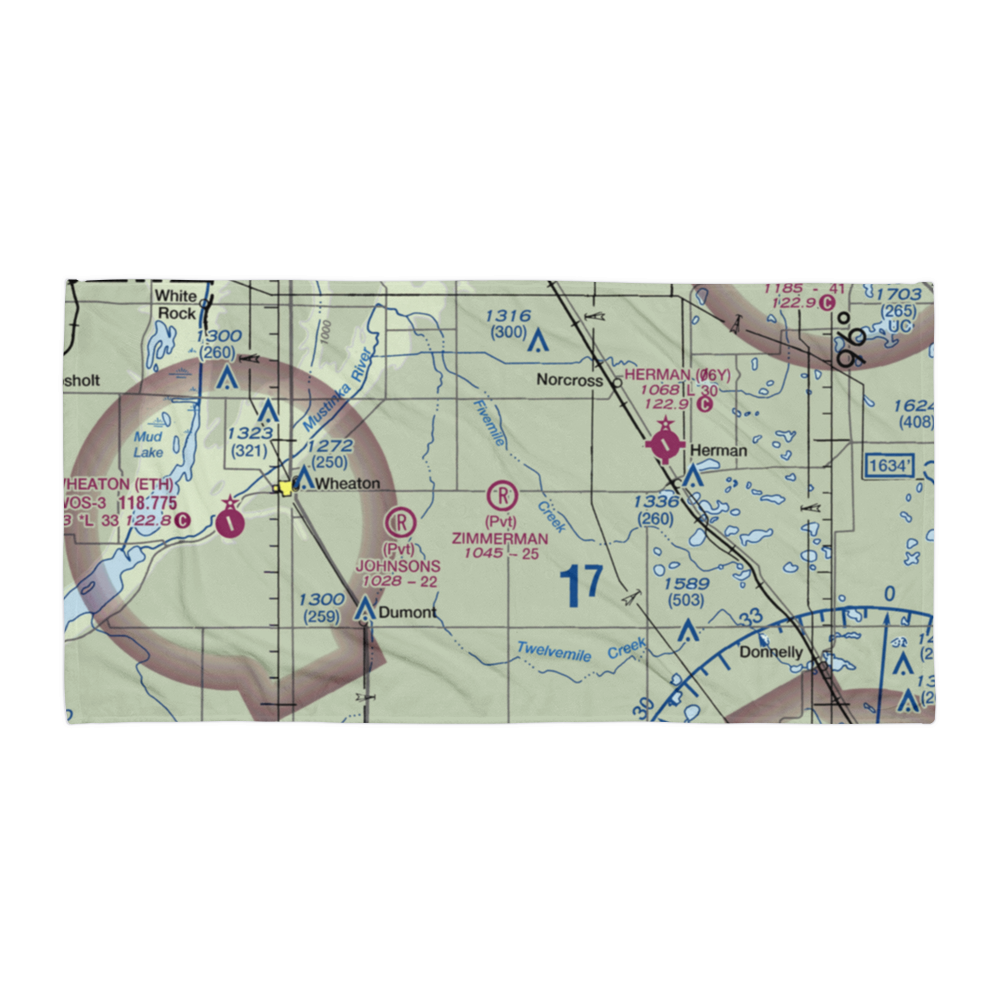 Zimmerman Airport (50MN) VFR Sectional Towel 