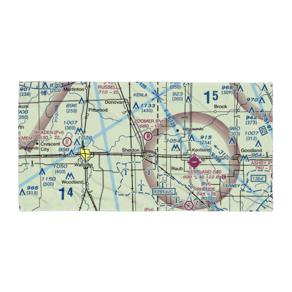 Zoomer Field (1LL8) VFR Sectional Towel 