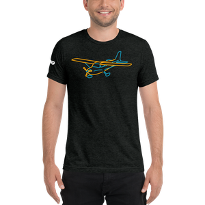 Cessna 172 Tri-blend T-Shirt (blue and orange aircraft outline)