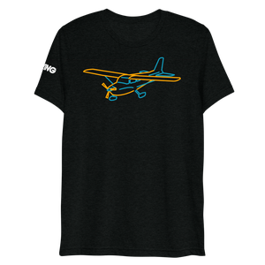 Cessna 172 Tri-blend T-Shirt (blue and orange aircraft outline)
