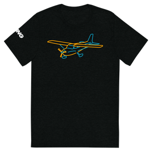 Cessna 172 Tri-blend T-Shirt (blue and orange aircraft outline)