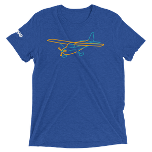 Cessna 172 Tri-blend T-Shirt (blue and orange aircraft outline)