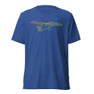 Cessna 172 Tri-blend T-Shirt (blue and orange aircraft outline)