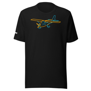 Cessna 172 T-Shirt (blue and orange aircraft outline)