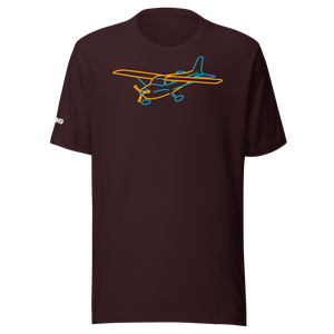 Cessna 172 T-Shirt (blue and orange aircraft outline)