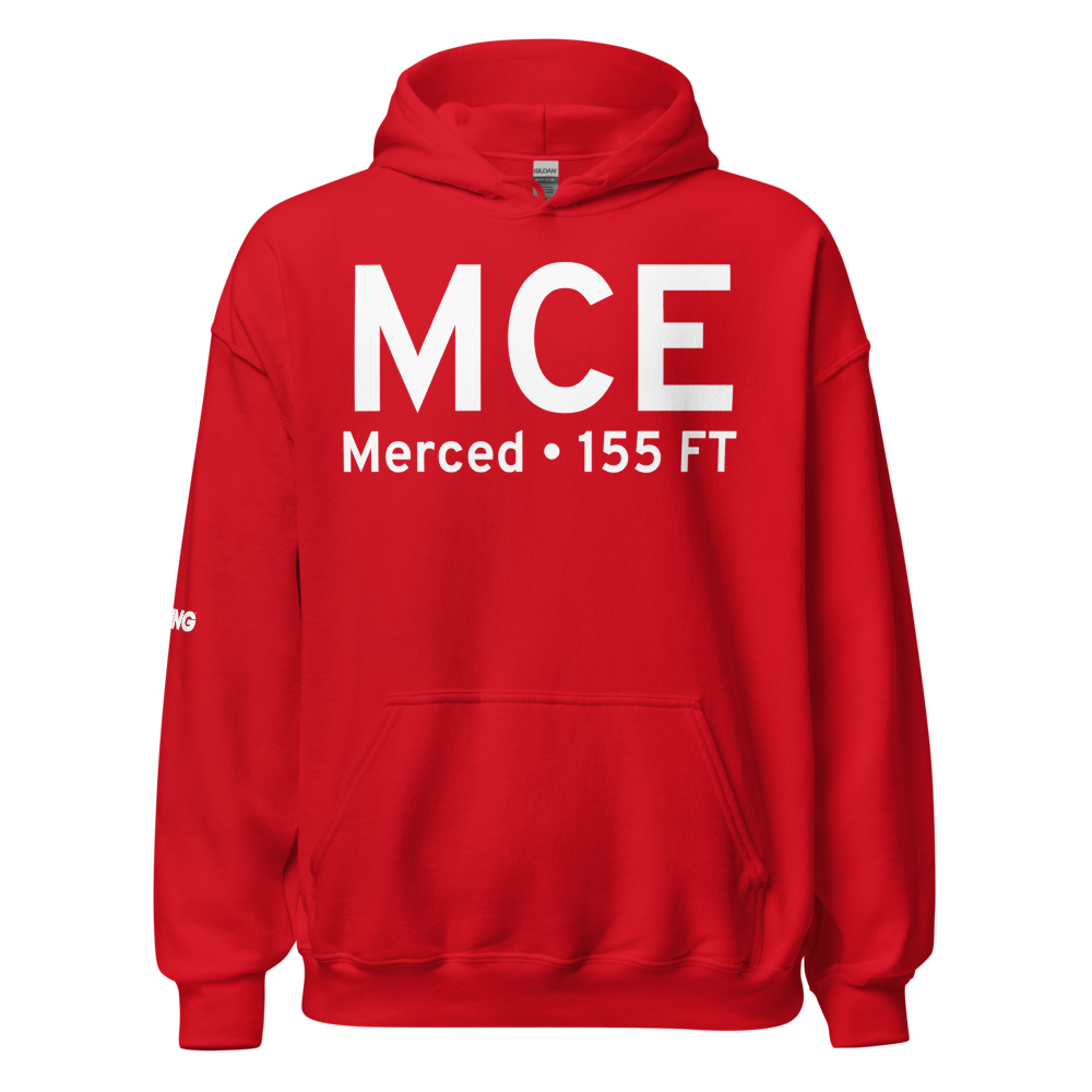 Merced (KMCE) Airport Hoodie Sweatshirt 