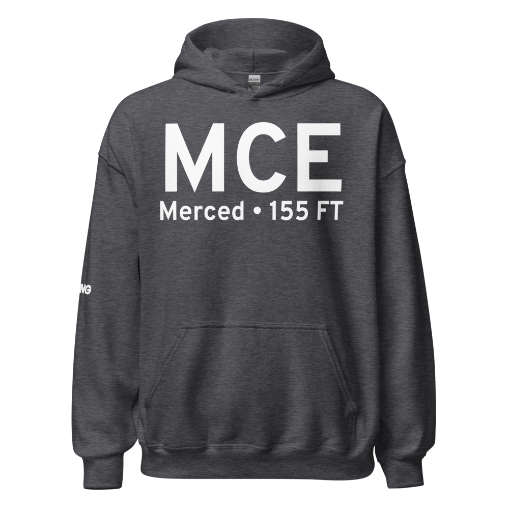 Merced (KMCE) Airport Hoodie Sweatshirt 
