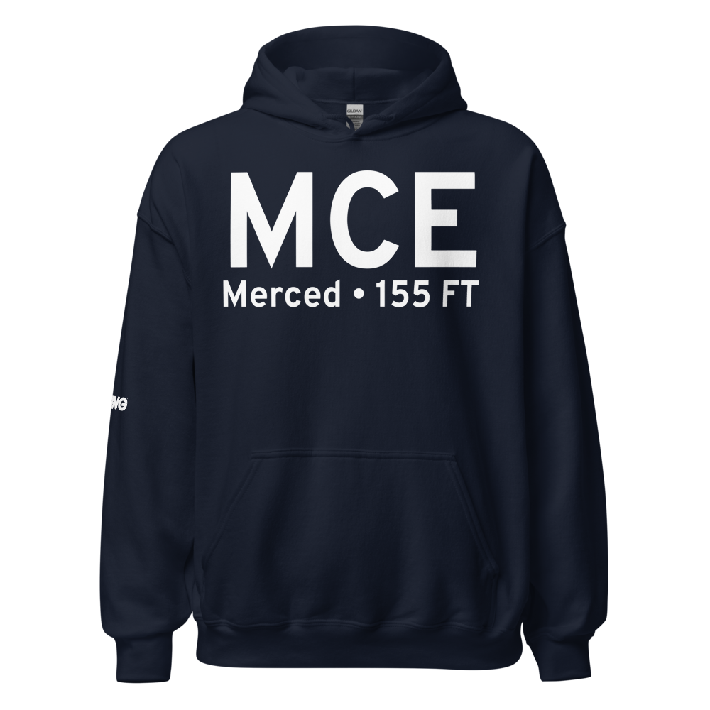 Merced (KMCE) Airport Hoodie Sweatshirt 