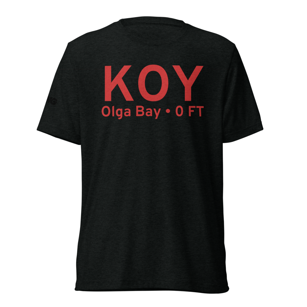 Olga Bay (KOY) Airport Tri-blend T-Shirt 