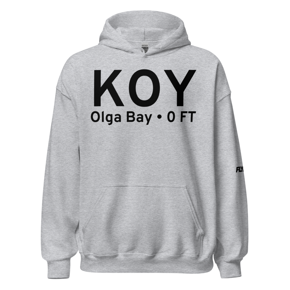 Olga Bay (KOY) Airport Hoodie Sweatshirt 