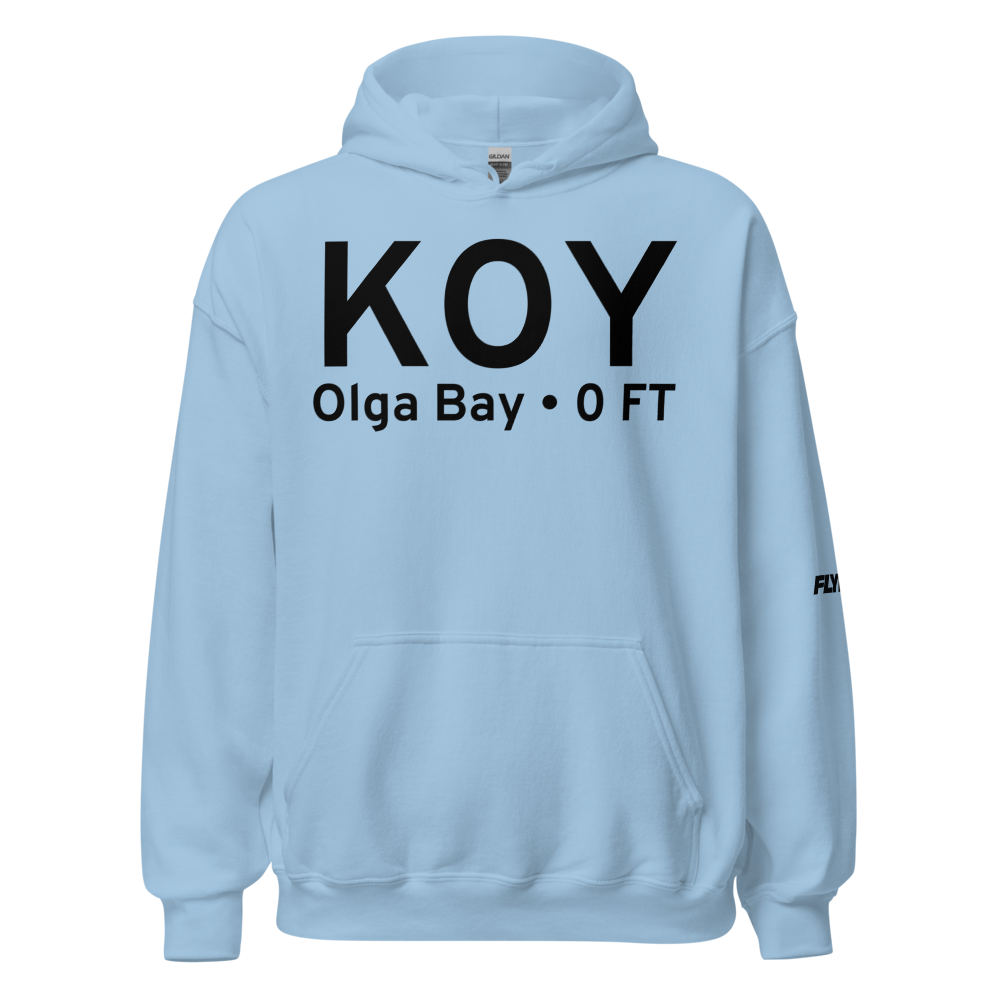 Olga Bay (KOY) Airport Hoodie Sweatshirt 