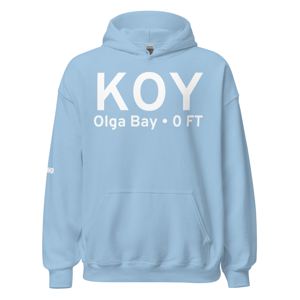 Olga Bay (KOY) Airport Hoodie Sweatshirt 