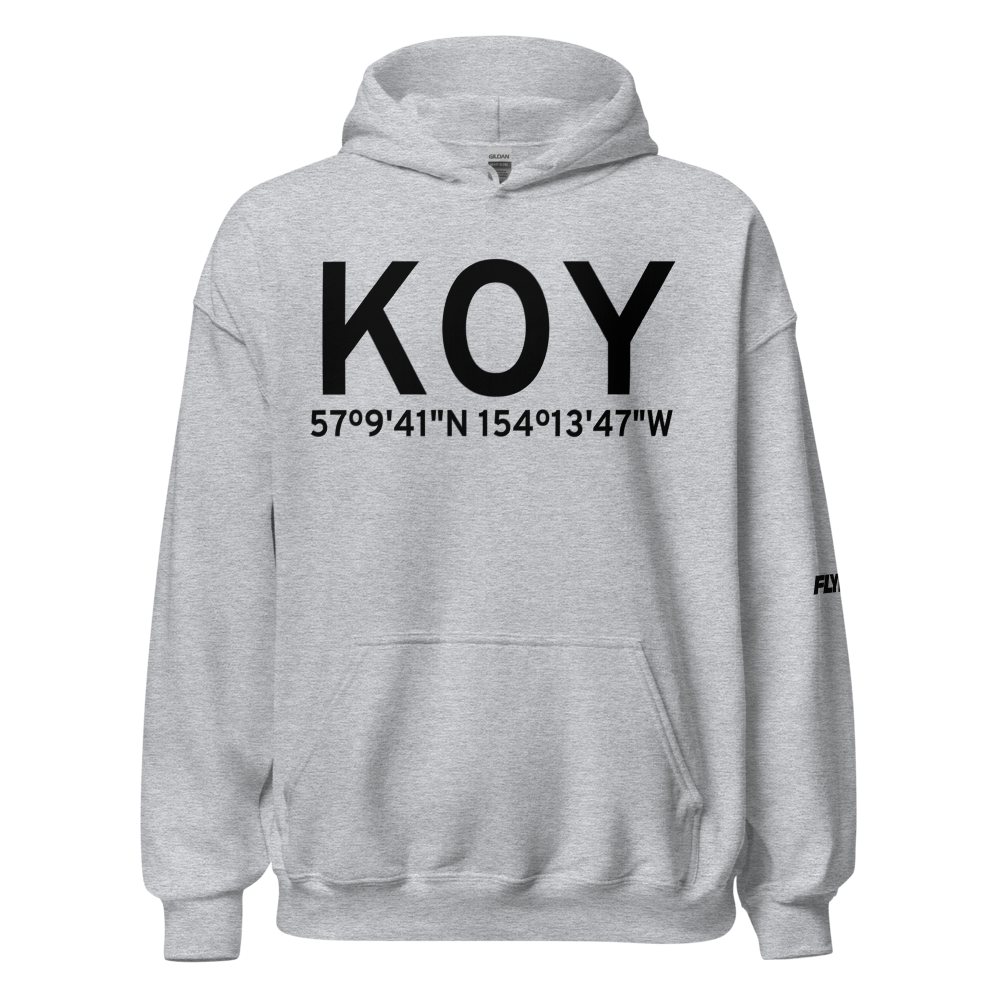 Olga Bay (KOY) Airport Hoodie Sweatshirt 