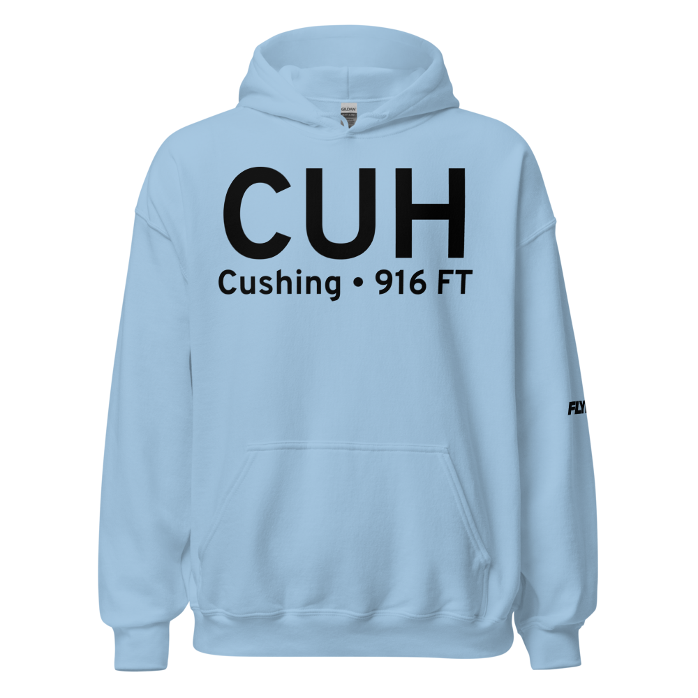 Cushing (KCUH) Airport Hoodie Sweatshirt 