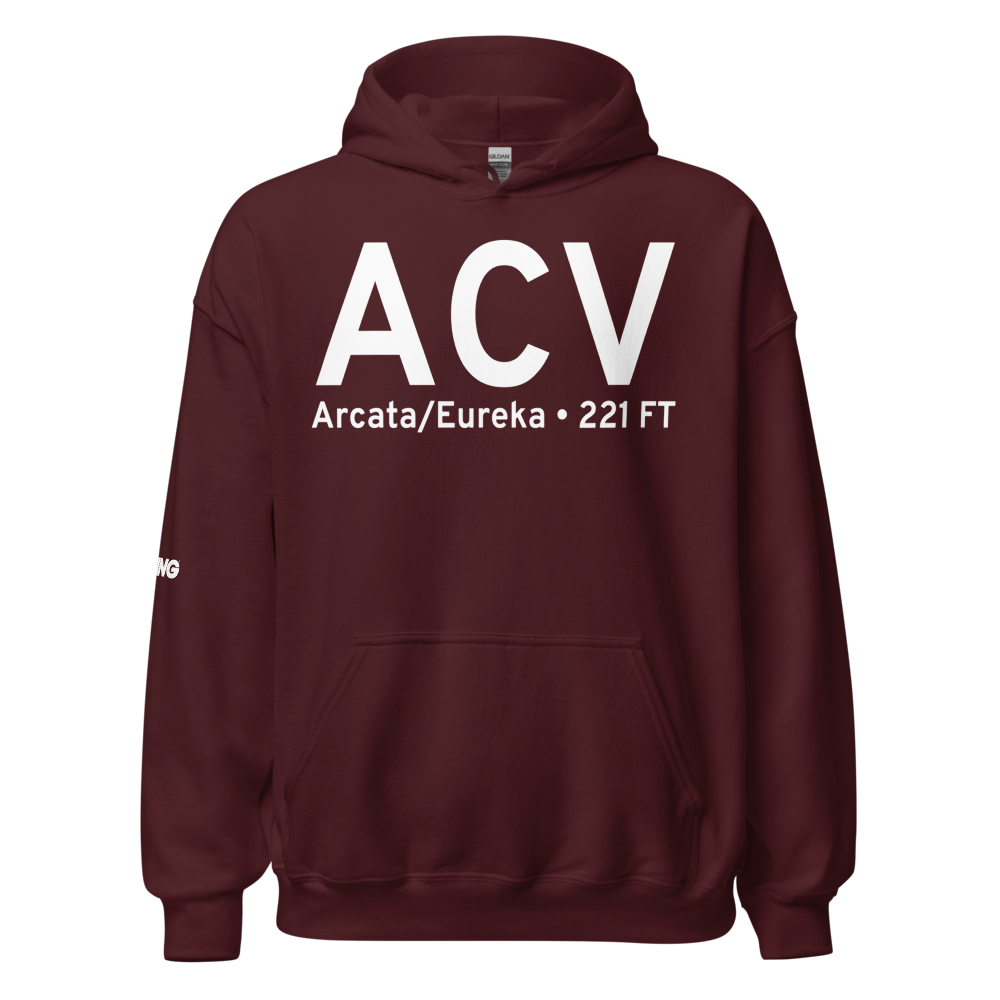 Arcata/Eureka (KACV) Airport Hoodie Sweatshirt 