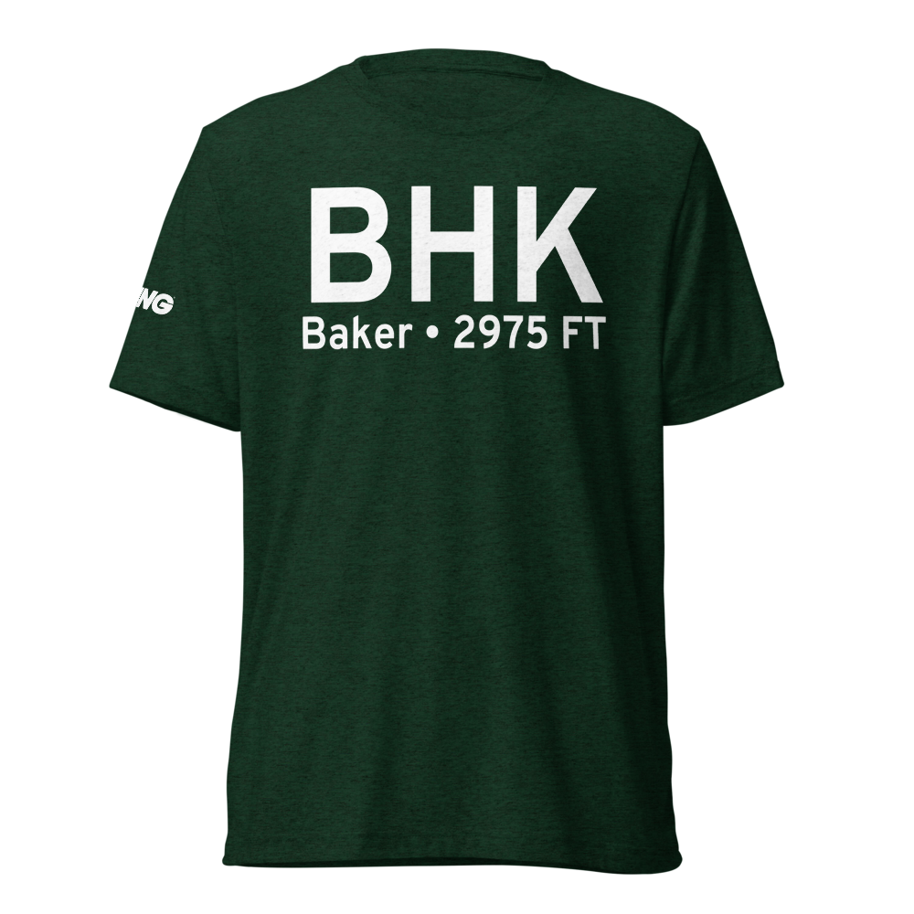 Baker (KBHK) Airport Tri-blend T-Shirt 