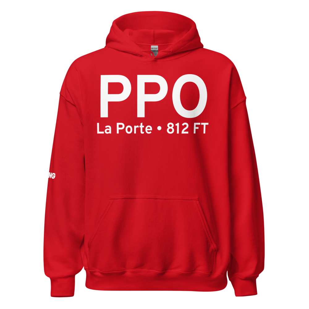 La Porte (KPPO) Airport Hoodie Sweatshirt 